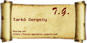 Tarkó Gergely névjegykártya