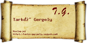 Tarkó Gergely névjegykártya